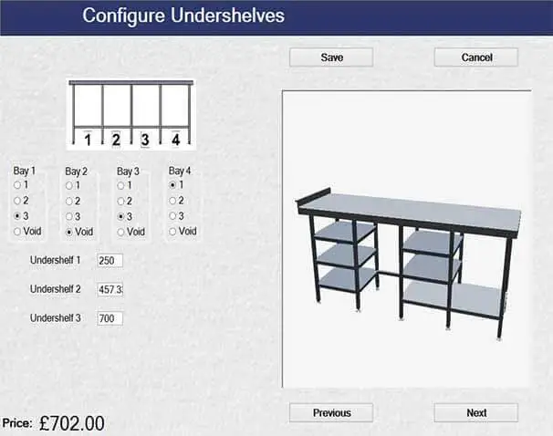 Configure Undershelves