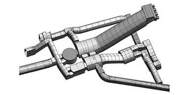 Bird's-eye/Skeletal view of underground tunnel